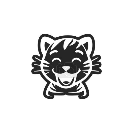 Illustration for Stylish black and white cute tiger logo. Good for business. - Royalty Free Image