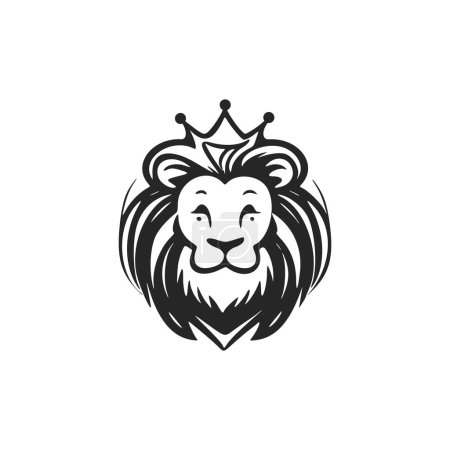 Illustration for Presentable black and white cute lion logo. Good for business. - Royalty Free Image
