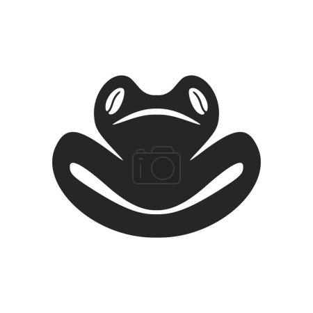 Ilustración de Elegante logo negro sapo negro. Aislado. - Imagen libre de derechos
