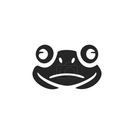 Ilustración de Exquisito logotipo simple vector blanco negro del sapo. Aislado sobre un fondo blanco. - Imagen libre de derechos