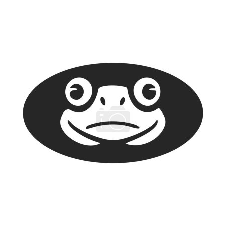 Ilustración de Un elegante logotipo de vector blanco negro simple del sapo. Aislado. - Imagen libre de derechos