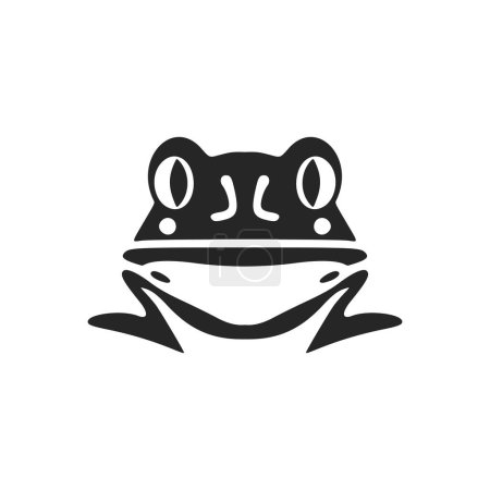 Illustration for A graceful black white vector logo of the toad. Isolated on a white background. - Royalty Free Image