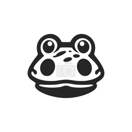 Illustration for A graceful black toad white logo. Isolated. - Royalty Free Image