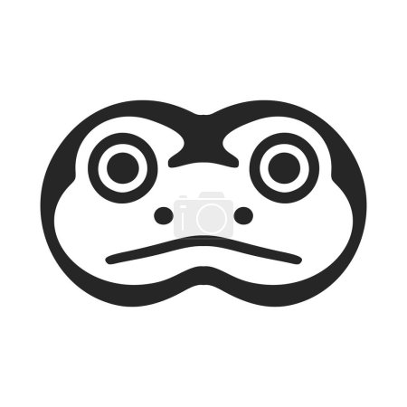 Ilustración de An elegant simple black white vector logo of the toad. Isolated on a white background. - Imagen libre de derechos