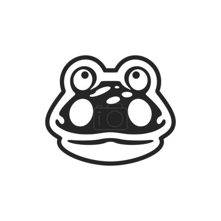 Illustration for Exquisite black white vector logo of the toad. Isolated on a white background. - Royalty Free Image