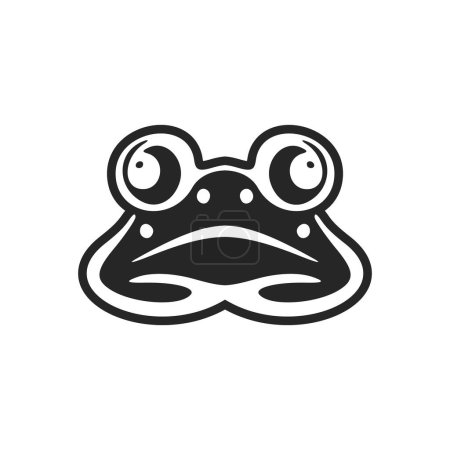 Illustration for Exquisite simple black white vector logo of the toad. Isolated. - Royalty Free Image