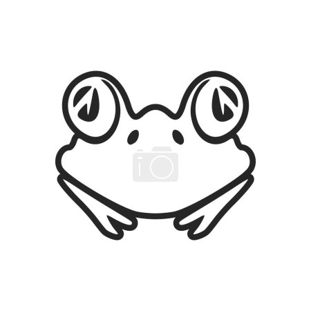 Illustration for The exquisite black white logo of the toad. Isolated on a white background. - Royalty Free Image