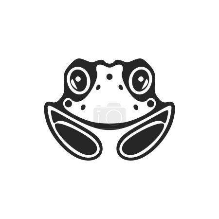 Ilustración de Elegant black white vector logo of the toad. Isolated. - Imagen libre de derechos