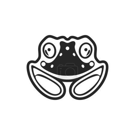 Illustration for The exquisite black white logo of the toad. Isolated. - Royalty Free Image