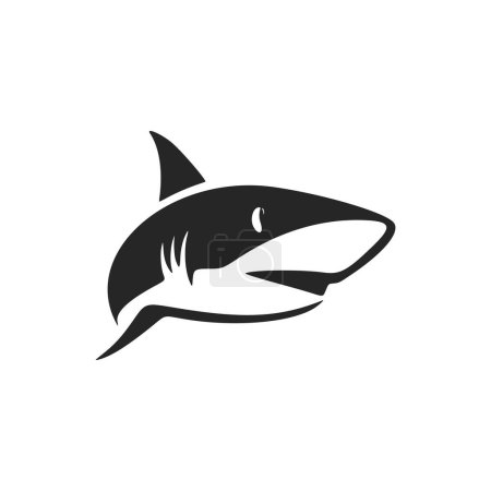 Un exquisito vector de logotipo de tiburón blanco y negro, perfecto para su marca.