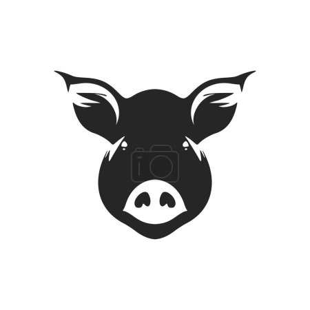 Illustration for A chic logo featuring a black and white pig to represent your brand. - Royalty Free Image