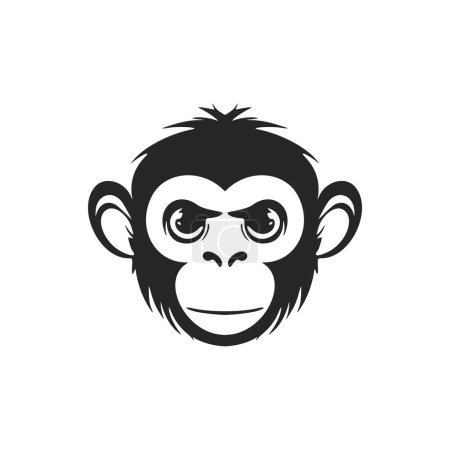 Ilustración de Haga que su marca se destaque con un elegante logotipo de vectores de monos en blanco y negro. - Imagen libre de derechos
