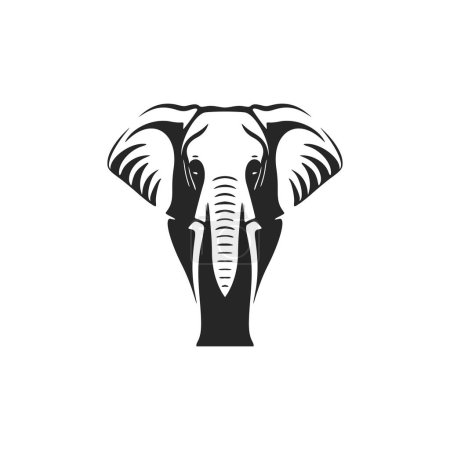 Illustration for Make your brand stand out with this sophisticated black and white elephant vector logo. - Royalty Free Image