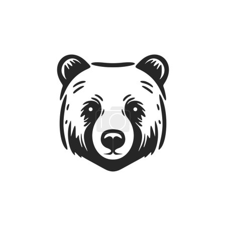 Illustration for Stylish black and white bear graphic logo. - Royalty Free Image