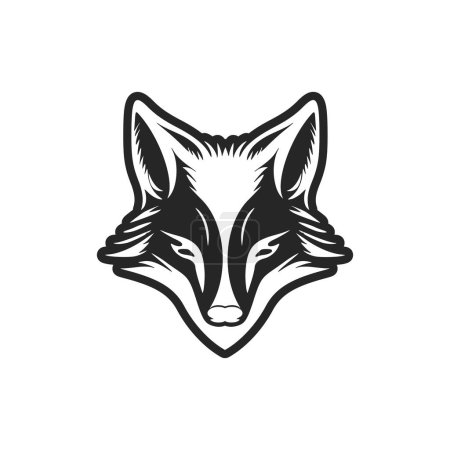 Téléchargez les illustrations : Logo luxueux du vecteur renard noir et blanc pour votre marque. - en licence libre de droit