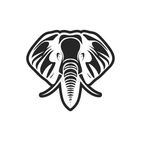 Ilustración de Logotipo de elefante en blanco y negro de ensueño para darle a su marca un aspecto elegante. - Imagen libre de derechos