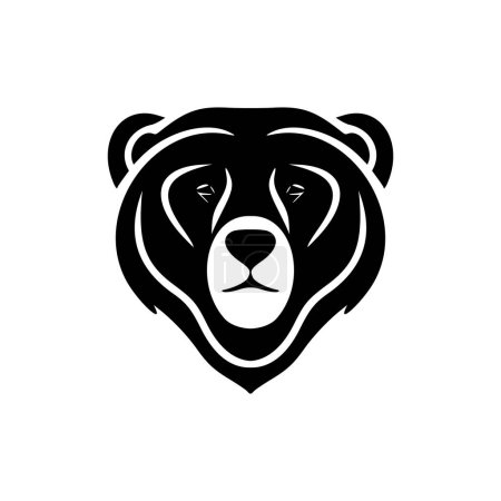 Illustration for Logo of a bear in black and white vector form. - Royalty Free Image