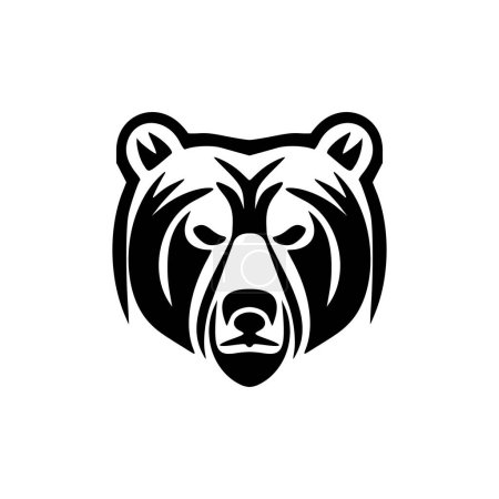 Ilustración de Logotipo de un oso en forma de vector blanco y negro - Imagen libre de derechos
