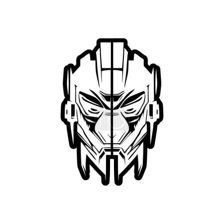 Illustration for Robot logo in black and white vector format. - Royalty Free Image