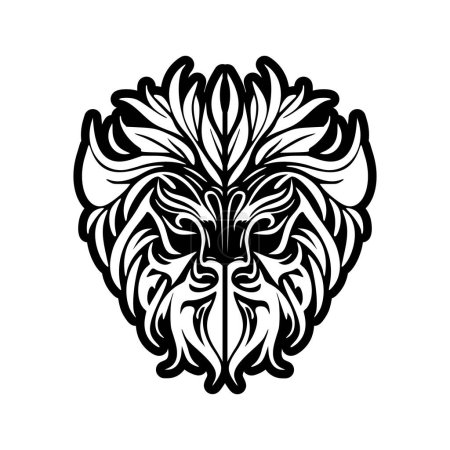 Illustration for Vector logo featuring a black and white lion. - Royalty Free Image