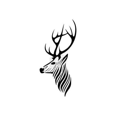 Illustration for Simple vector logo of black and white deer. - Royalty Free Image