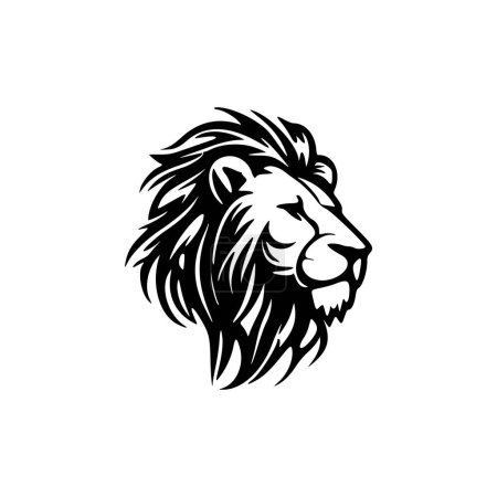 Monochrome vector lion logo . minimalistic yet powerful.