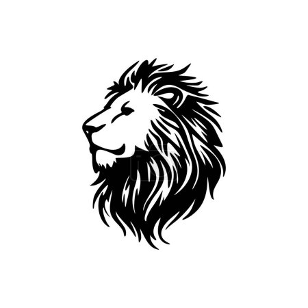 Illustration for Vector logo of a black and white lion, simple in design. - Royalty Free Image
