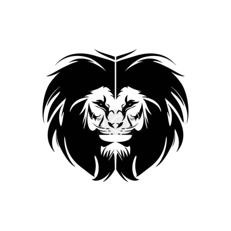 A minimalistic lion logo in black and white vector.