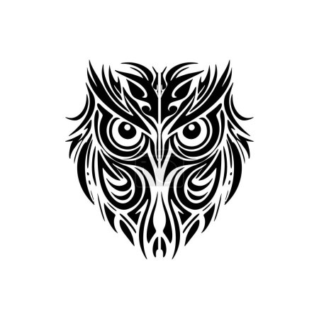 Téléchargez les illustrations : Masque de tatouage des dessins de dieu polynésien, en noir et blanc. - en licence libre de droit