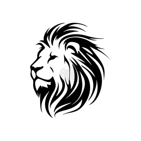 A monochrome lion logo in vector form . simple yet powerful.