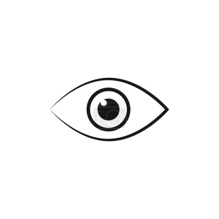Liniensymbol Auge isoliert auf weißem Hintergrund. Vektorillustration.