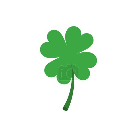Flat icon leaf clover isolated on white background. Vector illustration.