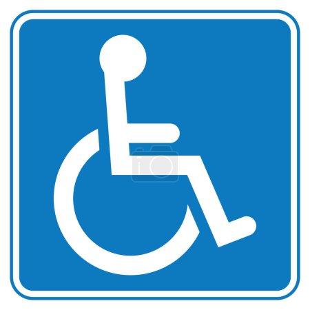 Vektor-Symbol Behindertenparkplatz isoliert auf weißem Hintergrund. Vektorillustration.