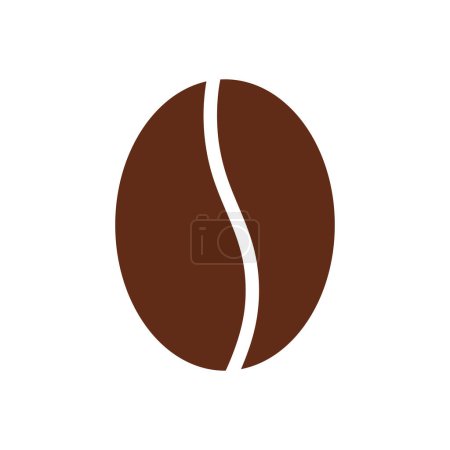 Ilustración de Grano de café icono plano aislado sobre fondo blanco. Ilustración vectorial. - Imagen libre de derechos