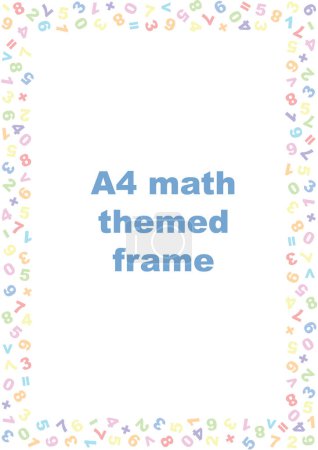 Foto de Mathematics themed vector frame for worksheets and arithmetic school tasks. Vector illustration, great for vertical and horizontal A4 formats, or pages with similar aspect ratio - Imagen libre de derechos