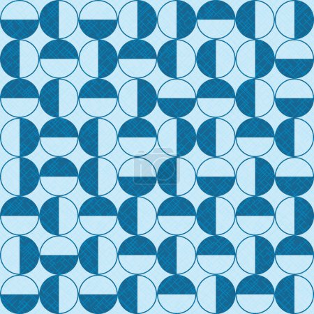 Foto de Patrón geométrico vectorial sin costuras con semicírculos azules. Textura, fondo, textil, envoltura. Ilustración vectorial - Imagen libre de derechos