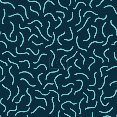 Ilustración de Patrón de vector sin costuras con líneas azules y verdes resumen memphis Envoltura textil embalaje. Ilustración vectorial - Imagen libre de derechos
