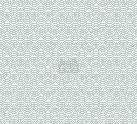 Téléchargez les illustrations : Onde japonaise motif vectoriel sans couture. Bloquer papier peint tissu impression. Impression textile vague asiatique. Illustration vectorielle - en licence libre de droit