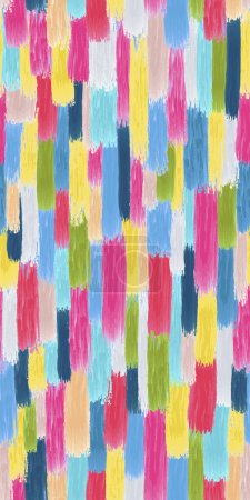 Illustration for Seamless vector pattern made by hand drawn thin paint strokes. vibrant colors. Vector illustration - Royalty Free Image