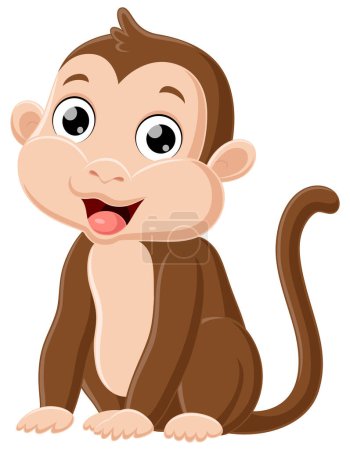 Illustration for Vector illustration of Cute baby monkey cartoon sitting - Royalty Free Image