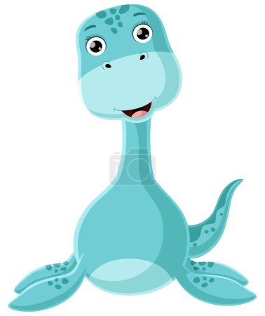 Illustration for Vector illustration of Cute baby plesiosaurus dinosaur cartoon - Royalty Free Image