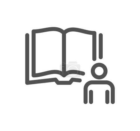 Illustration for Book related icon outline and linear vector. - Royalty Free Image