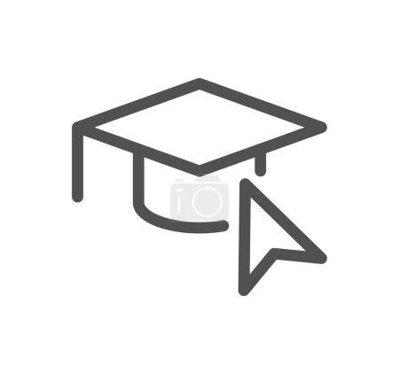 Illustration for Online education related icon outline and linear vector. - Royalty Free Image