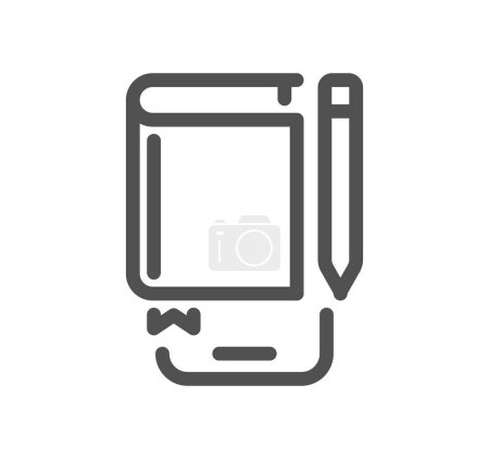 Illustration for Online education related icon outline and linear vector. - Royalty Free Image