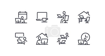 Ilustración de Conjunto de iconos de línea vectorial de negocios, conceptos modernos, web y aplicaciones. - Imagen libre de derechos
