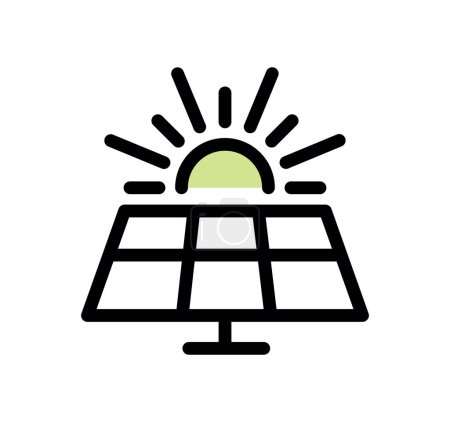 Téléchargez les illustrations : Icône glyphe énergie solaire - en licence libre de droit