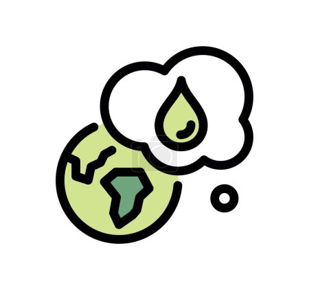 Illustration for Earth planet with water drops icon - Royalty Free Image