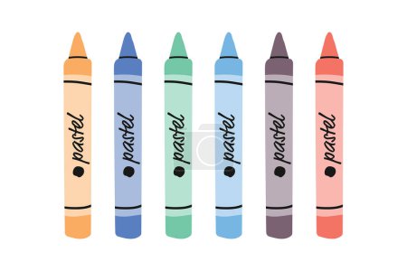Téléchargez les illustrations : Ensemble vectoriel de crayons de couleur - en licence libre de droit