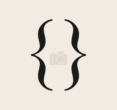 Illustration for Curly braces icon for graphic design isolate don white background - Royalty Free Image
