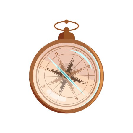 Illustration for Compass icon, flat design style - Royalty Free Image